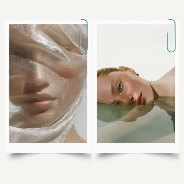 Visage sous un voile translucide, gros plan sur la texture